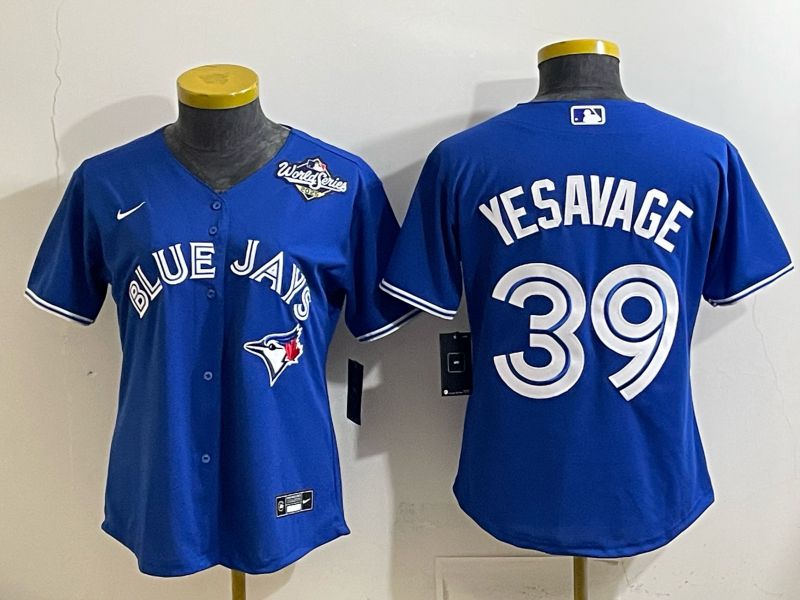 Women 2025 Nike Toronto Blue Jays #39 Yesavage Blue Game MLB Jersey 03